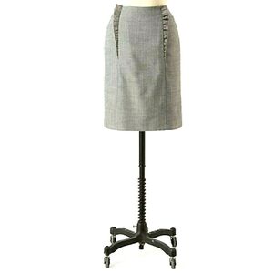 Anthropologie Ruffle Accent Gray Pencil Skirt